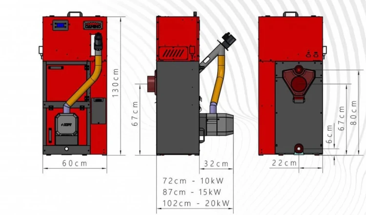 Camino 4 Slim 10kw + ecoMAX 920 - żeliwny kocioł na pellet - No Limits Energy Łukasz Wolski