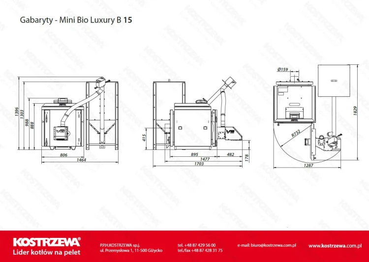 Mini Bio Luxury B 15kW - No Limits energy Łukasz Wolski - gabaryty_15_kw