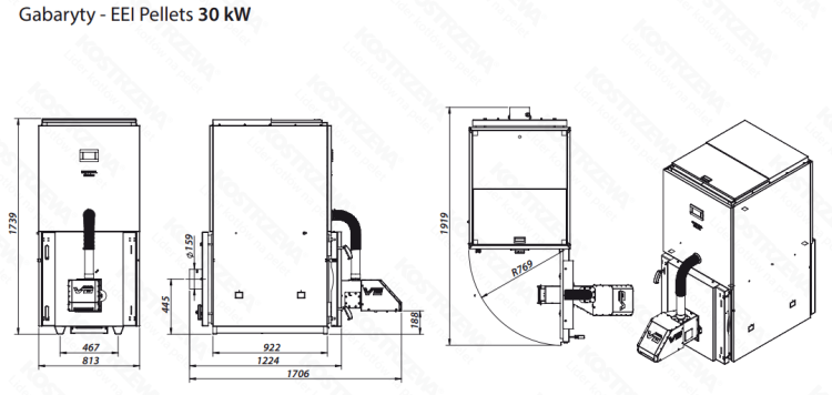 wymiary EEI Pellets 30kw - No Limits Energy Łukasz Wolski