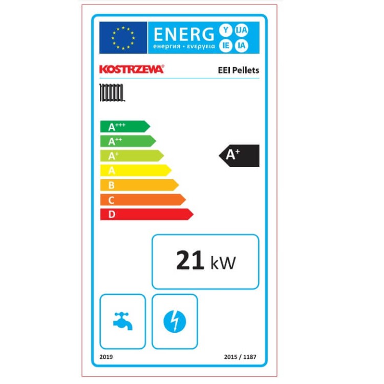 etykieta energetyczna EEI PELLETS 21KW - No Limits Energy Łukasz Wolski