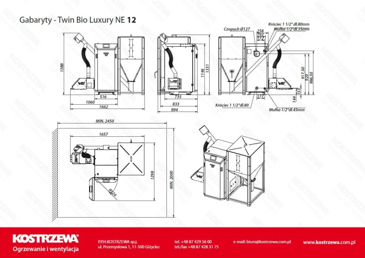 Kostrzewa Twin Bio Luxury NE 12 kW - No Limits Energy Łukasz Wolski - gabaryty_12_kw