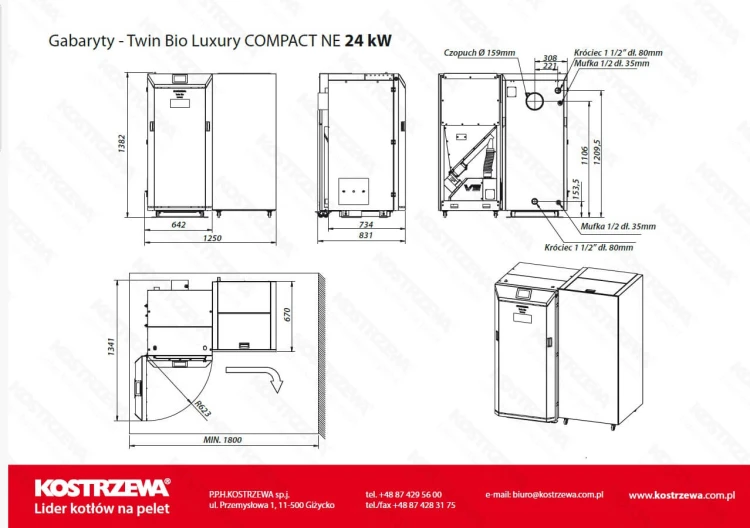 Wymiary - Twin BIO Luxury COMPACT NE 24kw