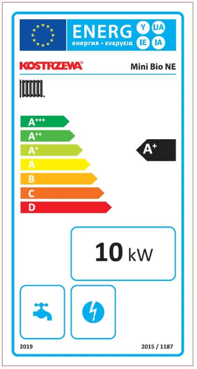 etykieta energetyczna Mini Bio B NE 10 kw