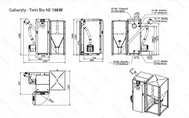 wymiary_kostrzewa_twin_bio_ne_16kw - No Limits Energy Łukasz Wolski