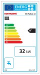 Etykieta energetyczna kotła Kostrzewa EEI Pellets 32 kW, klasa A+. Dokument producenta