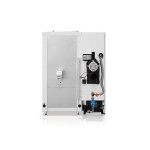 Tył kotła SmartFire EC: zestaw hydrauliczny z pompą, wylot spalin i palnik. Zdjęcie producenta