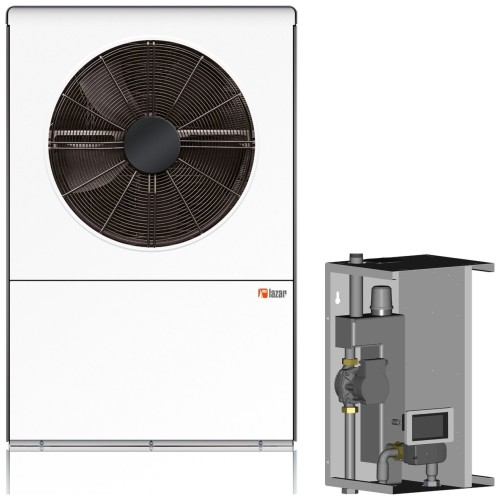 Pompa ciepła Lazar HTi20 8 kW z modułem Smart: jednostka zewnętrzna i moduł wewnętrzny w zestawie. Zdjęcia producenta