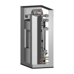 Moduł SmartTower 100 w przekroju: zasobnik ciepłej wody 190 l i bufor 100 l. Rysunek producenta