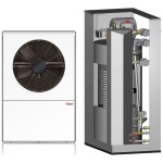 Pompa ciepła Lazar HTi20 8 kW z modułem SmartTower 100/2: jednostka zewnętrzna i moduł wewnętrzny w zestawie. Zdjęcia producenta