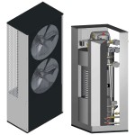 Pompa ciepła Lazar HTi20 16 kW z modułem SmartTower 100/2: jednostka zewnętrzna z dwoma wentylatorami (rysunek producenta) i moduł wewnętrzny