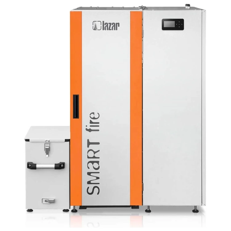 Kocioł na pellet HKS Lazar SmartFire Compact 11 kW z pojemnikiem automatycznego odpopielania, wyposażenie dodatkowe. Materiał producenta