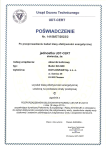 Poświadczenie UDT-CERT nr 14158/ET/2023/2 klasy efektywności energetycznej zbiornika buforowego KO-500 (skan dokumentu producenta)