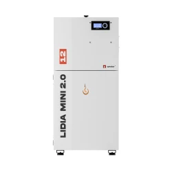 Kocioł na pellet Kozlusan Lidia Mini 2.0 12 kW (4,0–11,9 kW), mały piec na pellet z podajnikiem i zasobnikiem 69 l