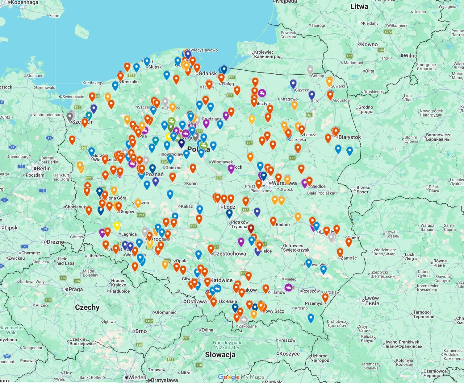 Mapa instalatorów NOLE — cała Polska