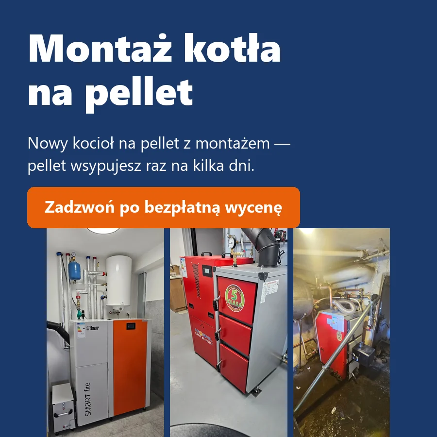 Montaż kotła na pellet — nowy kocioł z montażem, pellet wsypujesz raz na kilka dni. No Limits Energy